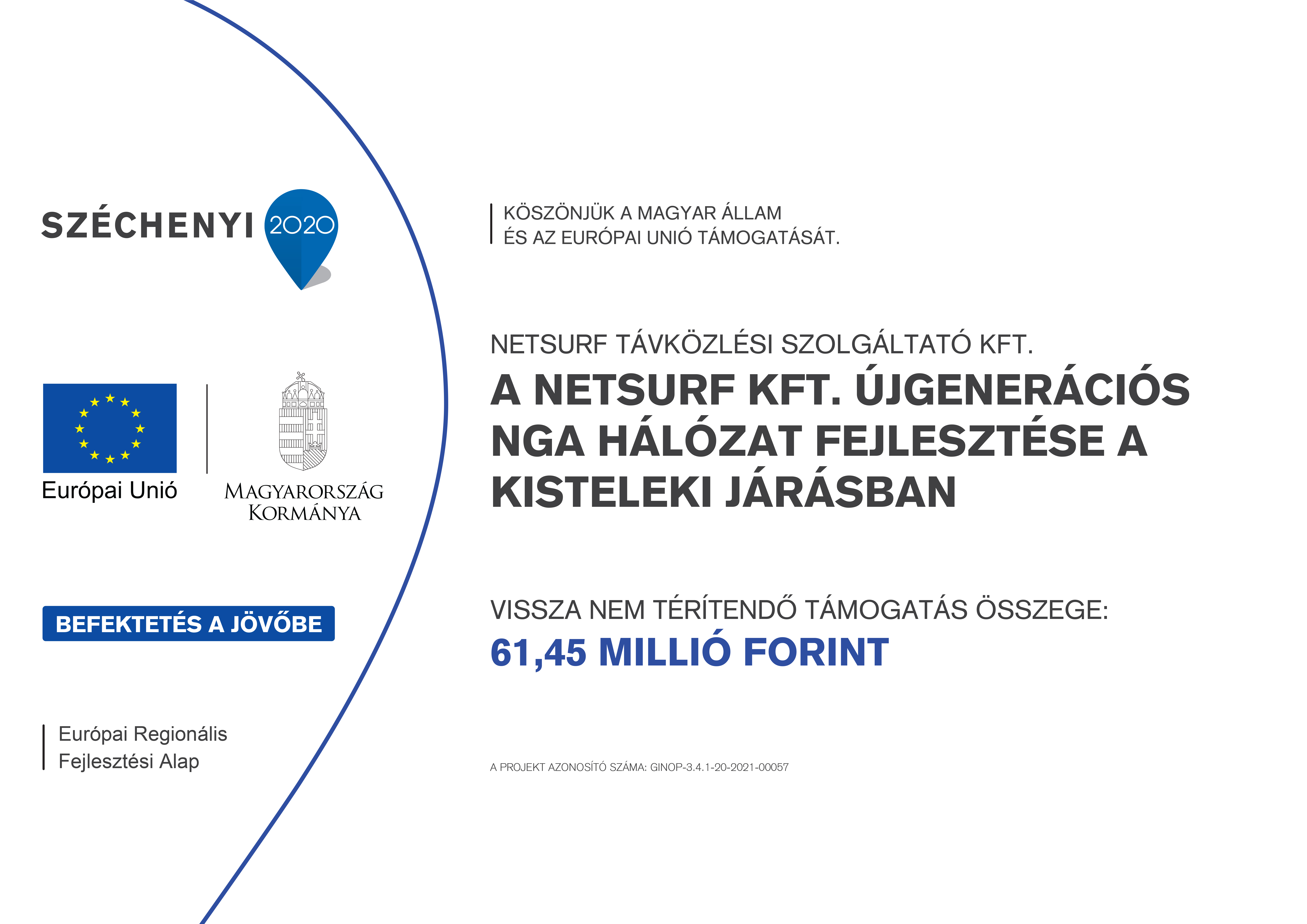 A Netsurf Kft. újgenerációs NGA hálózat fejlesztése a Kisteleki járásban